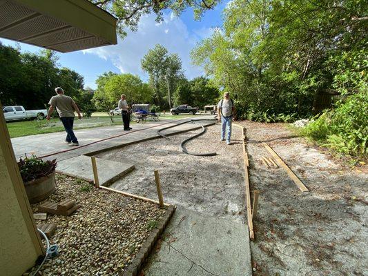 extending a concrete driveway