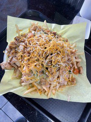 Carne asada fries with chicken