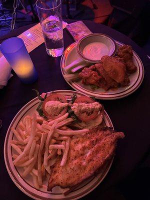 Catfish and chicken wings