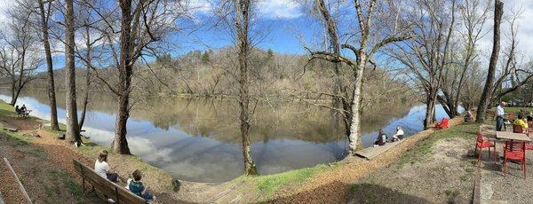 French Broad River behind the coffee shop