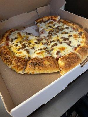 Hamburger original crust 12 inch pizza