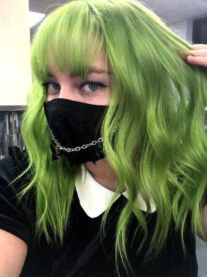 NEON Green hair that glows!