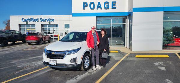 Congratulations Willadean and Thomas on the purchase of your Chevrolet Equinox! Sold by Jared Blackburn. Thank you for choosing Poage Chevy