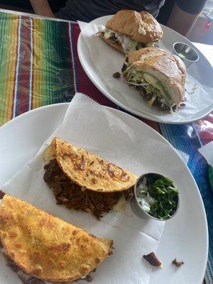 Quesabirrria and Asada Torta