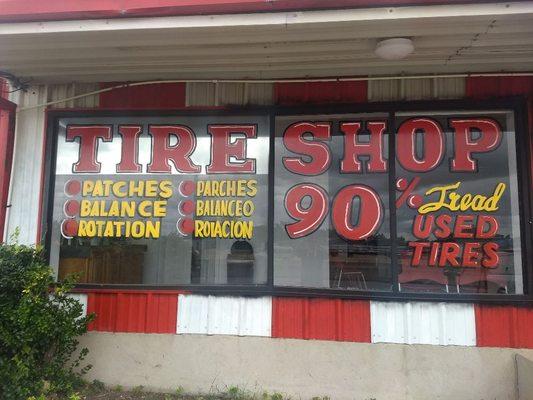 Tire Shop that sells used tires with 90% tread and a 30 day warranty.