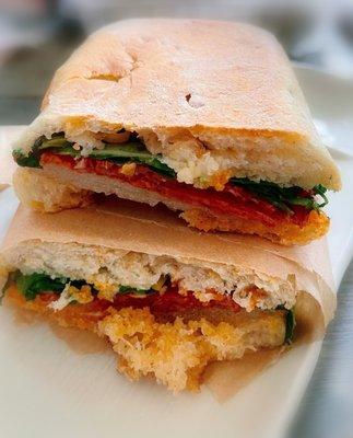 Basque panini - chorizo Pamplona, matizfery all I oli, piparras, arugula, idiazabal (smoked sheep's milk cheese)