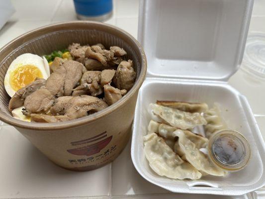 Chicken Ramen and Dumplings