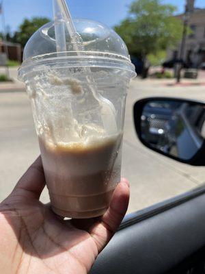 Root beer float with root beer from the tap.