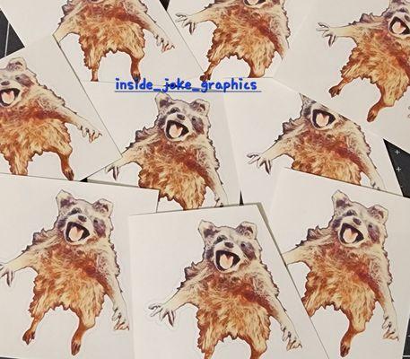 Racoon stickers just because