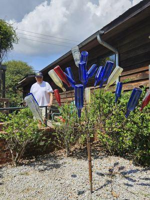 Love the bottle tree!