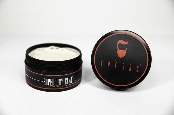 Use our super dry clay for a dry look and strong hold. A little goes a long way.