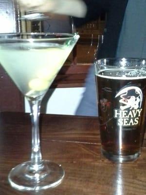 Dirty Martini and Beer