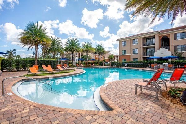 Resort Style Pool with Cabanas