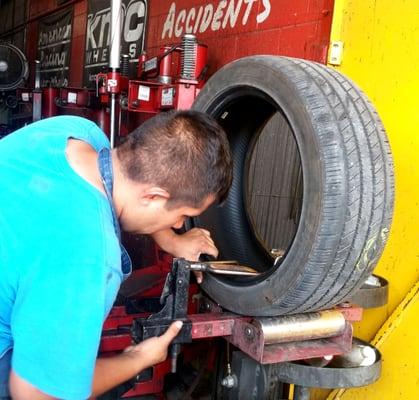 He fixed my tire