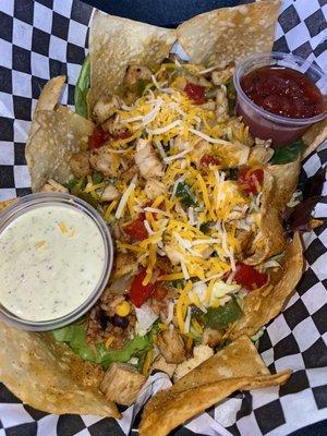 texmex chicken salad - kind of like a Chipotle or Freebirds bowl