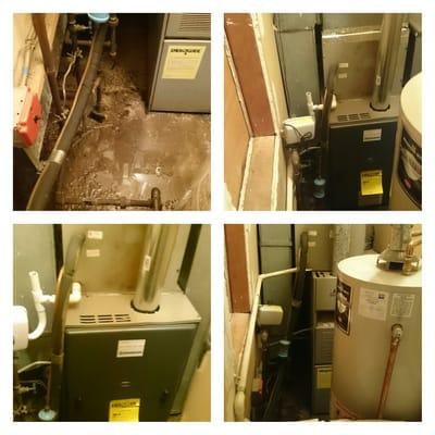 Furnace replacement in very tight basement crawl space.