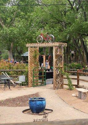 Entrance to Bike in Coffee patio.