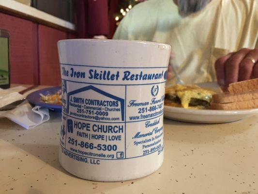 Coffee mug from The Iron Skillet Restaurant