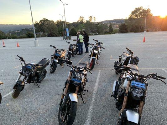 Bikes used for the range exercises and skills test