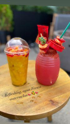 Mango and Agua Frescas (watermelon)