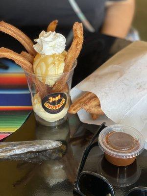 Churros and ice cream