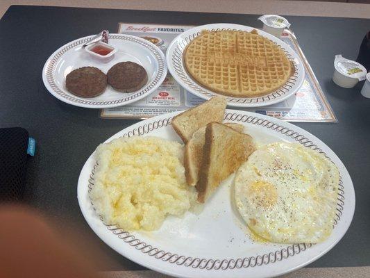 All star special (two egg breakfast, waffle & sausage)