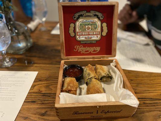 Another view of the Cuban cigars the presentation was super cute!