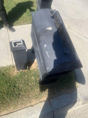 Mailbox post broken at the base