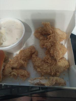 the 6 tenders dont even fill  1/4 of the box.