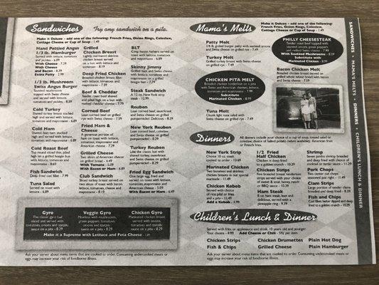 Updated Covid menu