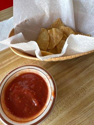 Homemade chips and salsa