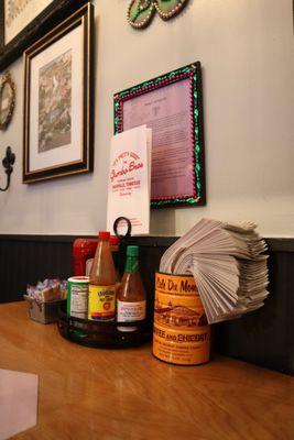 Booth seating and decor