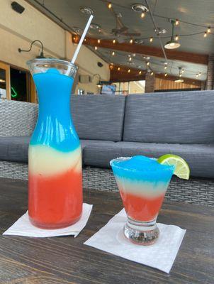 Red, White, and Blue Margaritas for 4th of July!