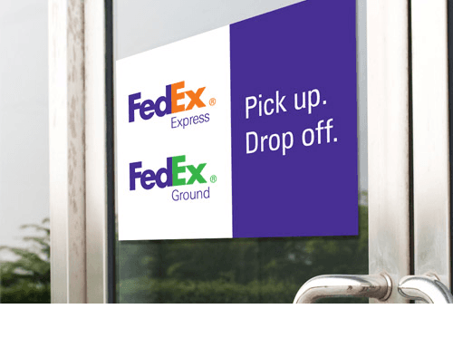 Ship by FedEx Express or Ground.  Drop off prepaid packages