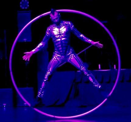 The Dancing Fire's Cyr Wheel Acrobat performing at the Sacramento Convention Center! :)