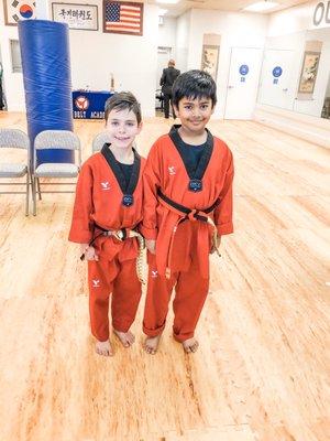 Passed the Black Belt test!  Love their friendship!