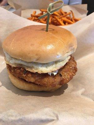 Spicy Thai shrimp burger