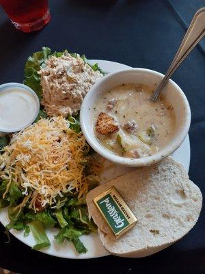 The Trio -Side Salad, Tuna Salad, Cheeseburger Soup