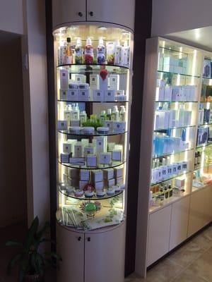 Skin care products display