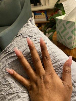 clear pink acrylics