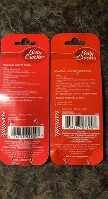 Recipes on the back of each item