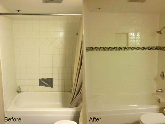 Shower remodel with shower niche