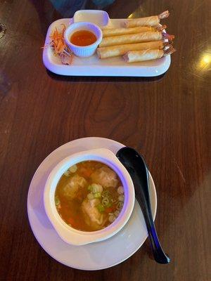 A7. Fried Shrimps Rolls and C4. Won Ton Soup