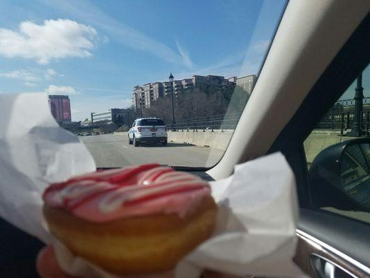 Donut and the cop car, thought that was funny