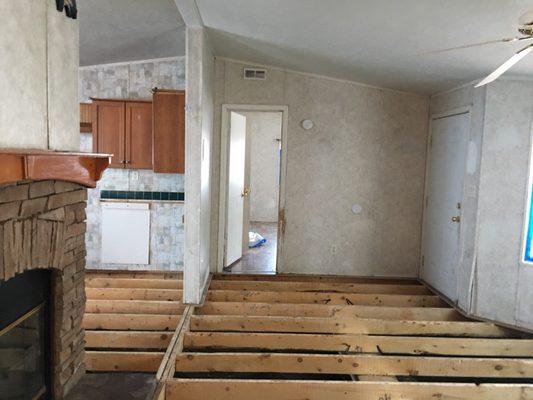 Replacement of subfloor due to Mold Growth and long term water damage