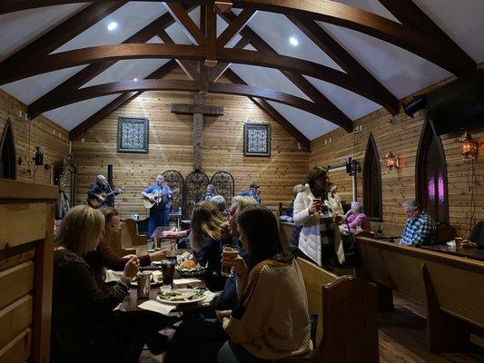 Old church turned to great hang out spot with live music food and beer!