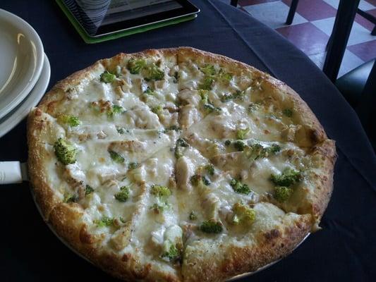 Chicken Alfredo Pizza! So delicious!