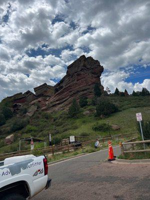 My view from the Parking lot as my family had to leave me behind- no handicap access!