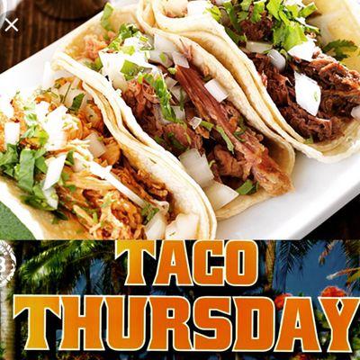 Taco Thursday buy two tacos at regular price get the 3rd one free