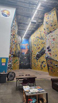 Indoor rock climbing wall